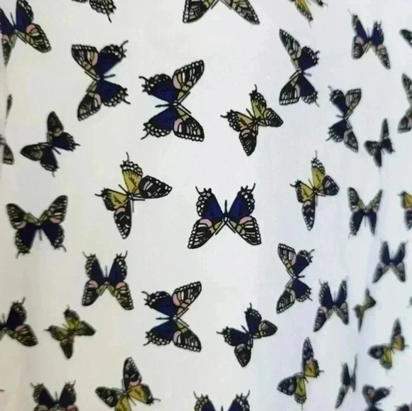 Sisley Dress Butterfly Print Black White Fairy Y2K Shift Dress Fairy Women L - Picture 7 of 11